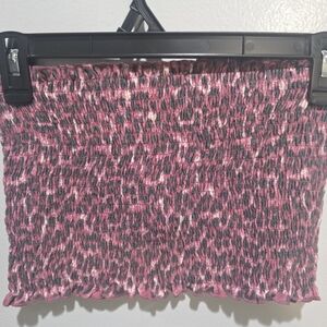 Pink and Black Smocked Women's Top